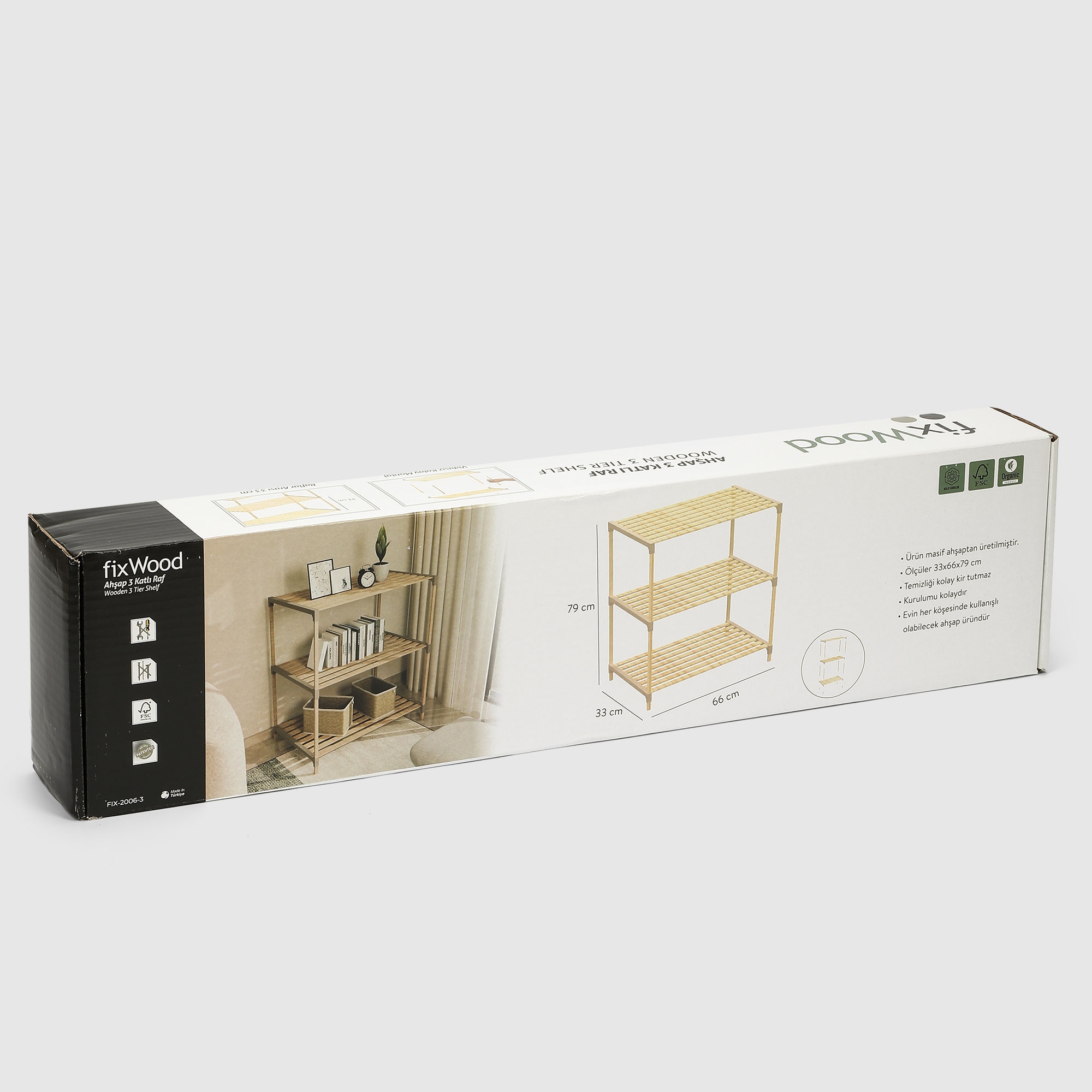 Стеллаж для хранения Fixwood Fix-2006-3 бежевый 61х34х81 см photo 5