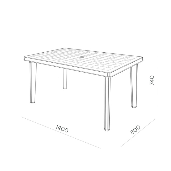Стол Элластик пласт Элластик прямоугольный серый 150х90х74 см photo 2