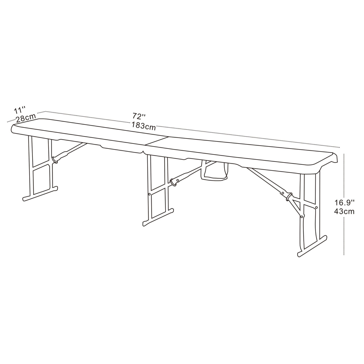 Лавка складная Zalger Garden Sandy 183х28х43 см photo 5