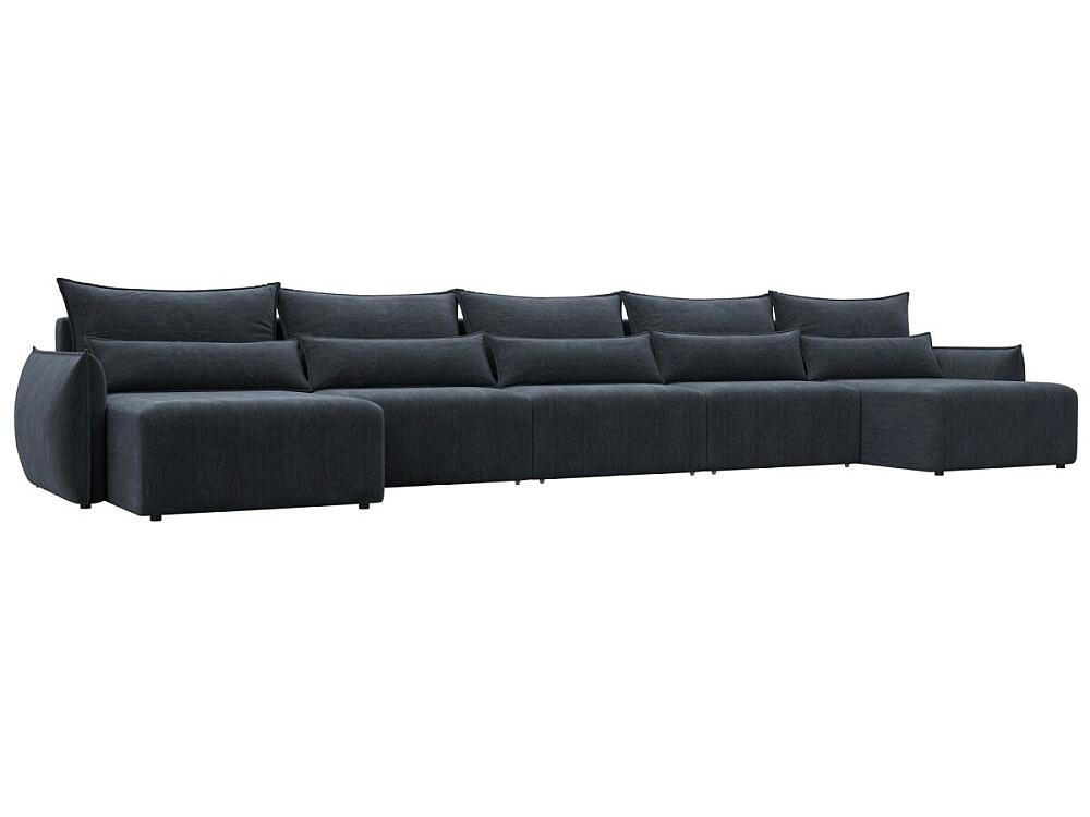 Диван п-образный Лига-051 НПБ МегаЛонг Рогожка Амур 05 коричневый