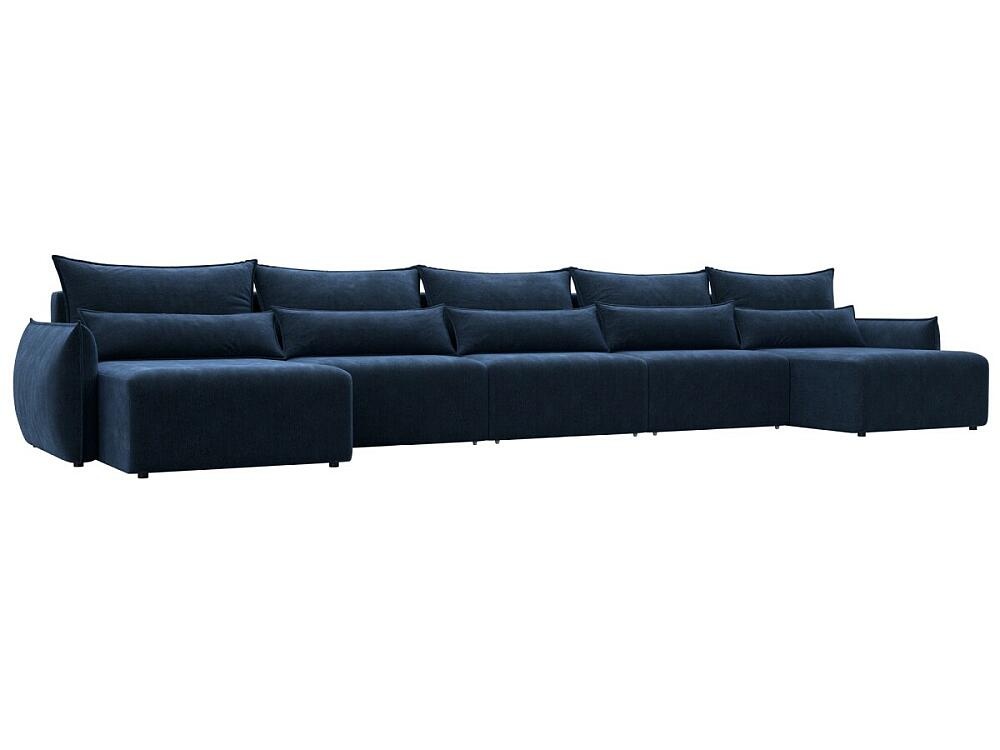 Диван п-образный Лига-051 НПБ МегаЛонг Велюр TOWER 11 темно-серый