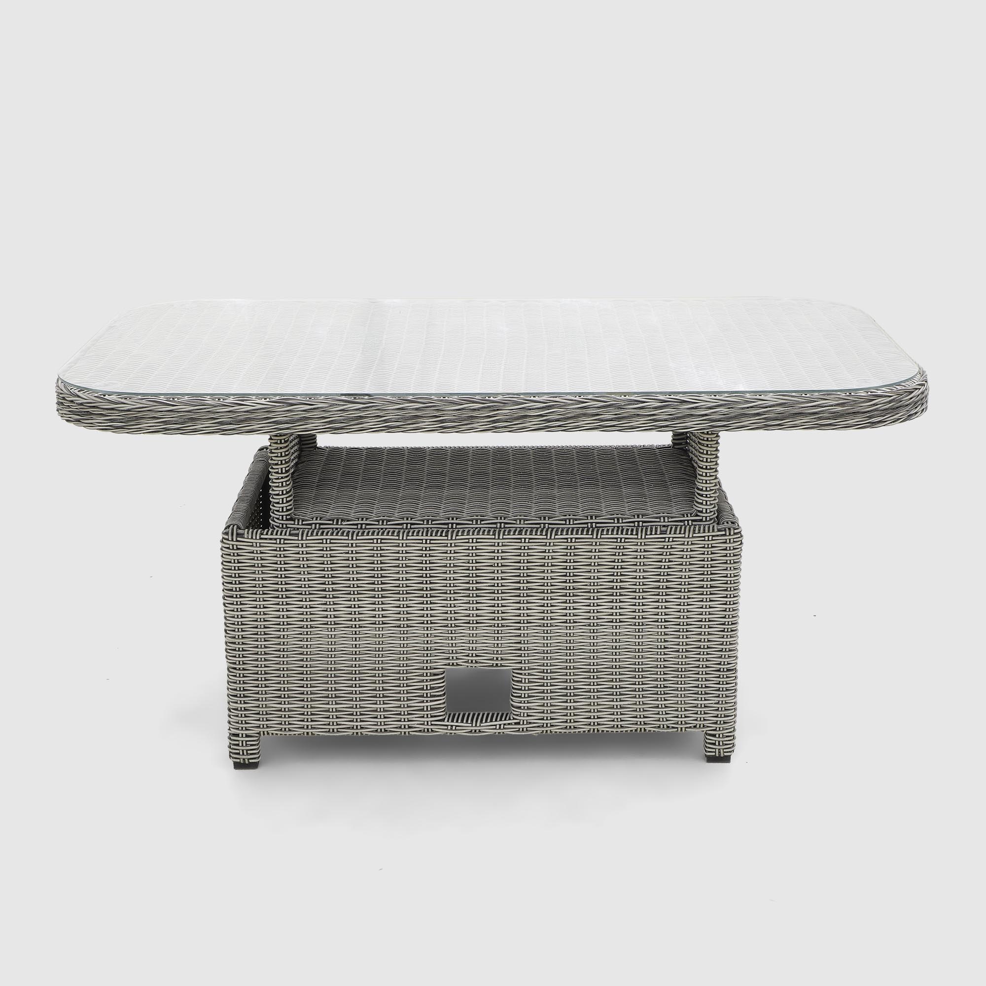 Комплект мебели Yuhang из искусственного ротанга светло-серый с бежевым 6 предметов photo 3