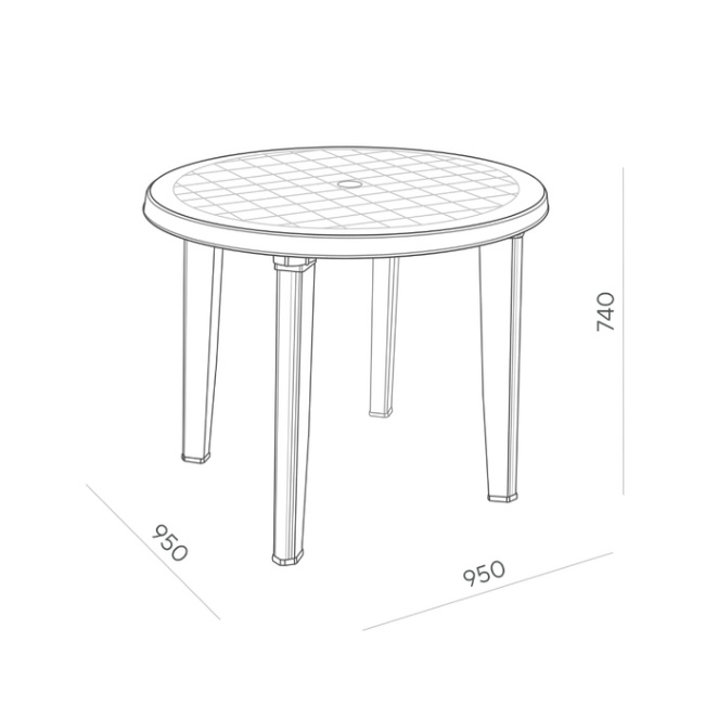 Стол Элластик пласт Элластик круглый бежевый 95х95х74 см photo 2
