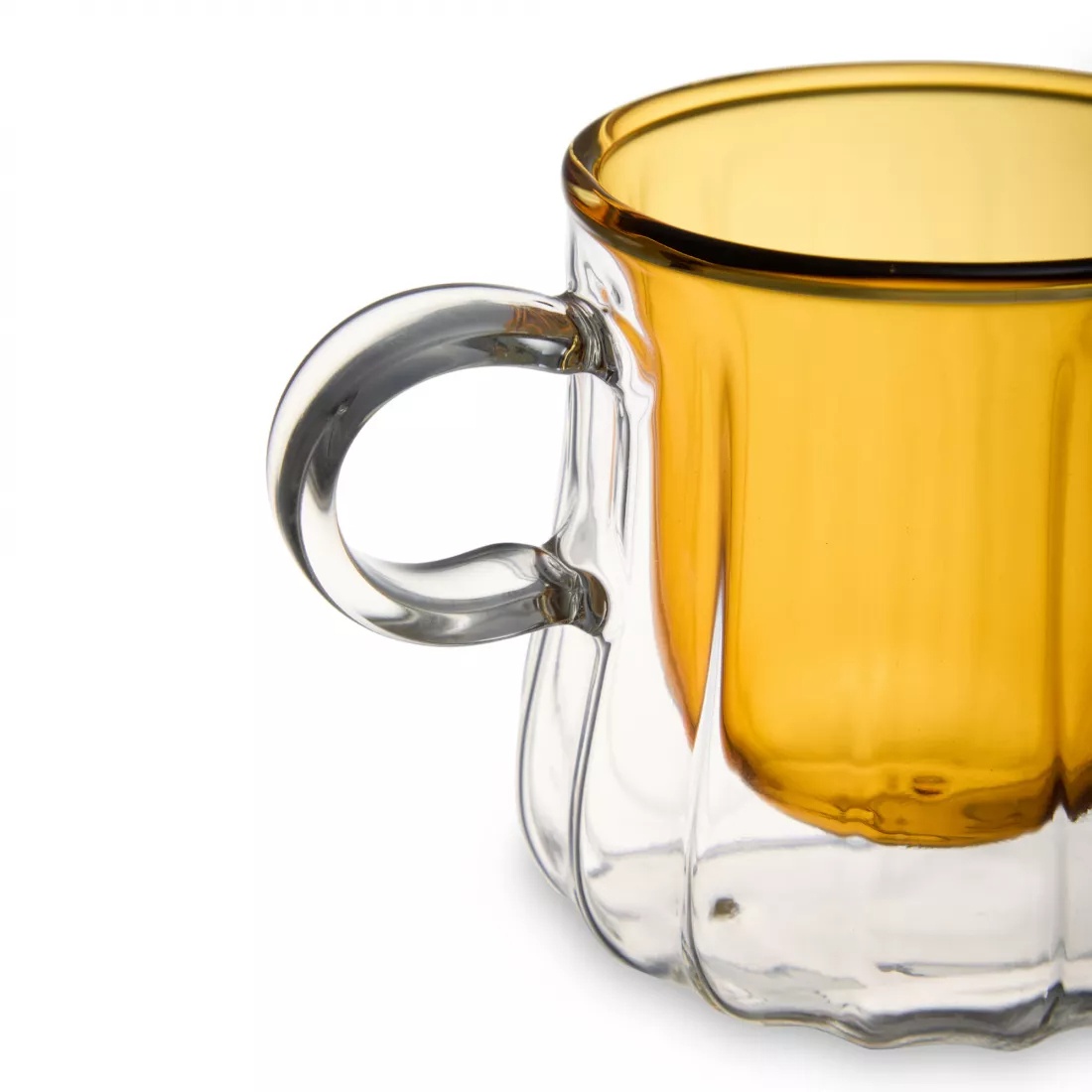 Чашка чайная с двойными стенками Decor de table Cafe de Paris 250 мл, стекло, желтая photo 2