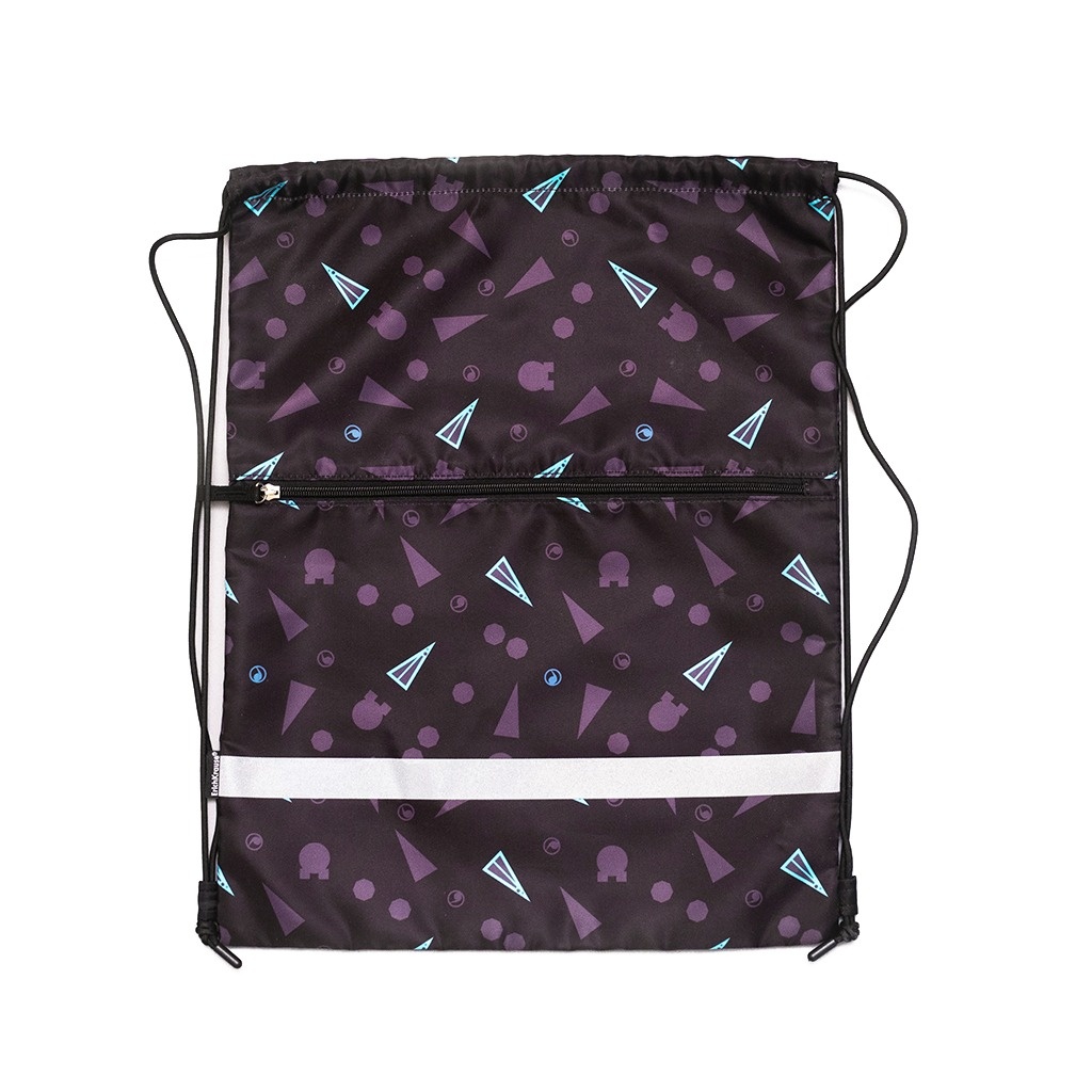 Мешок для обуви Erich Krause Black Style с карманом на молнии 500x410 мм photo 4