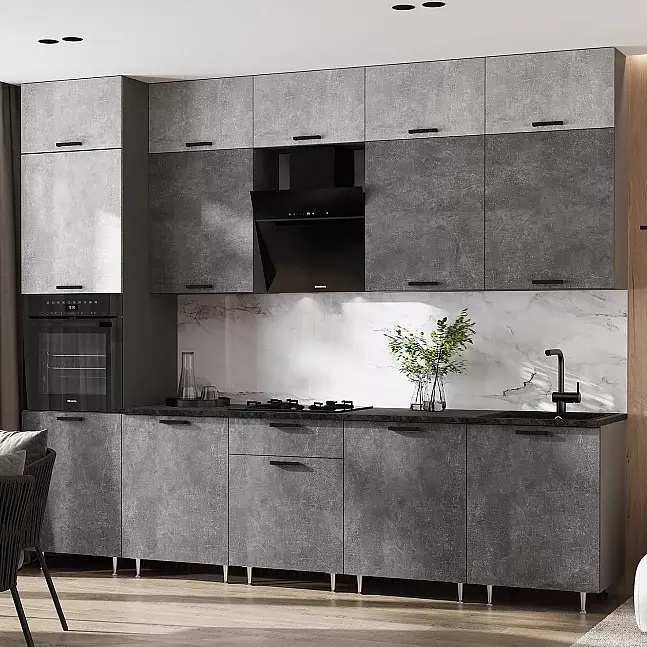 Кухня Рио New 3 0 490 Компановка 2 Графит Кастилло