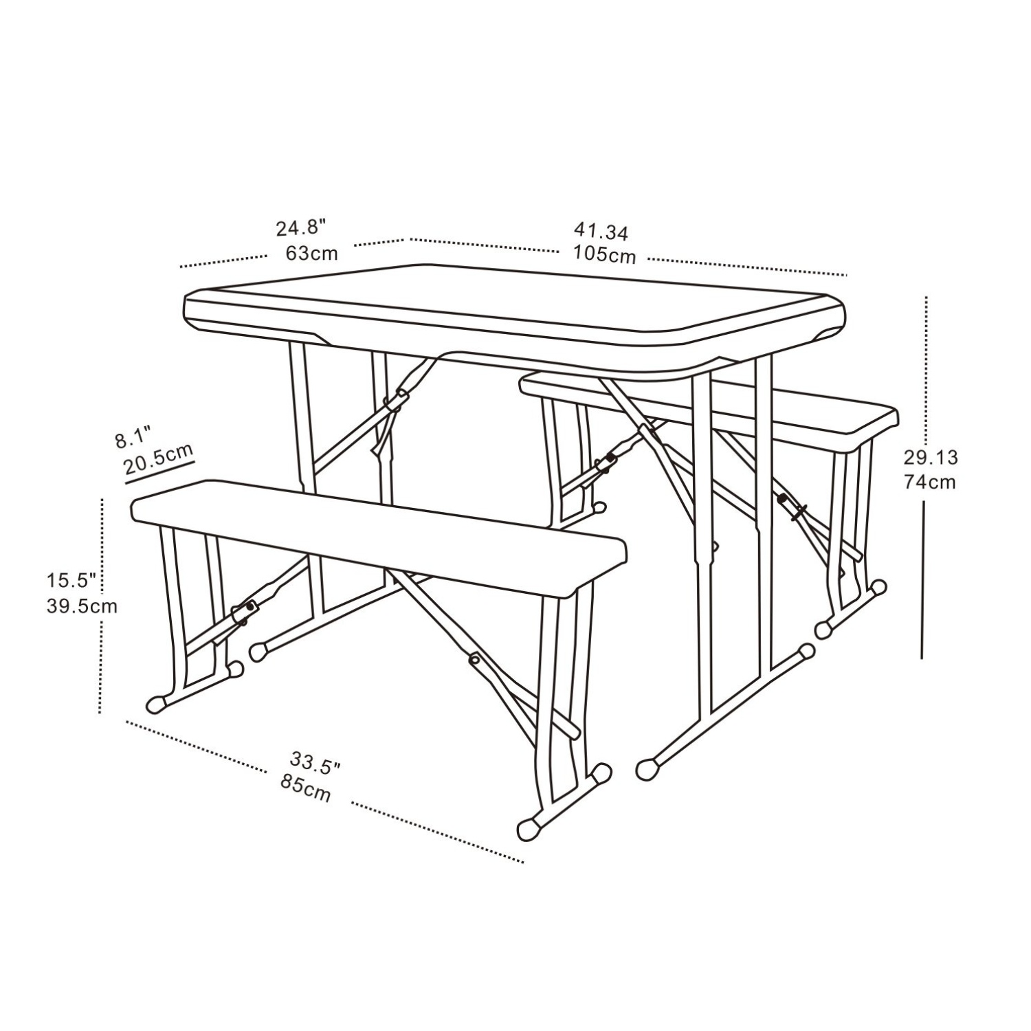 Набор складной мебели Zalger Garden Drive 3 предмета photo 3