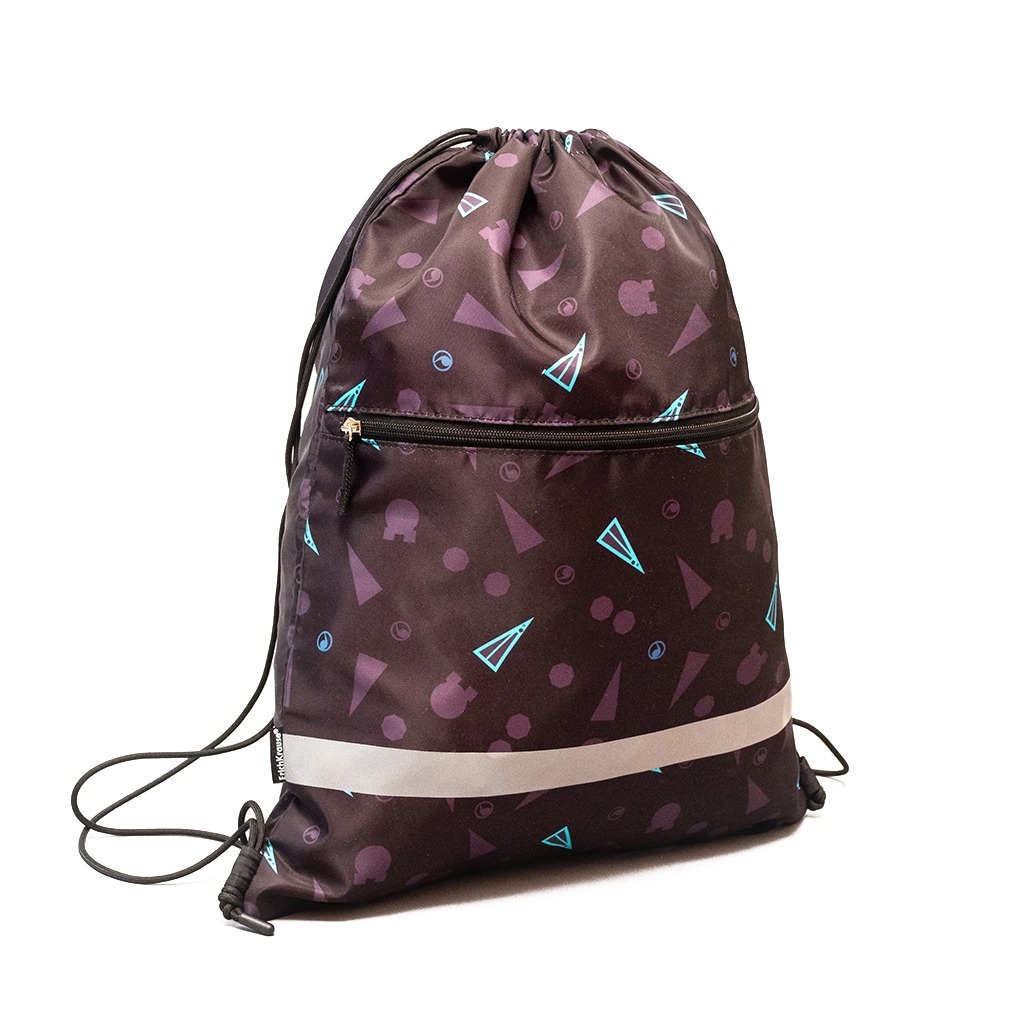 Мешок для обуви Erich Krause Black Style с карманом на молнии 500x410 мм