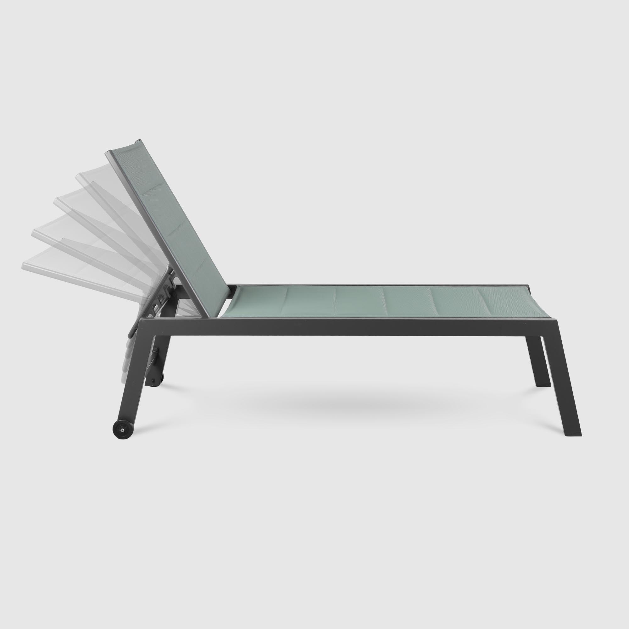 Шезлонг Bizzotto Hilde на колёсиках зелёный 198х64х43,5 см photo 3