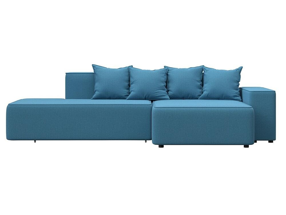 Диван угловой Лига-079 угол правый Рогожка Амур 10 голубой