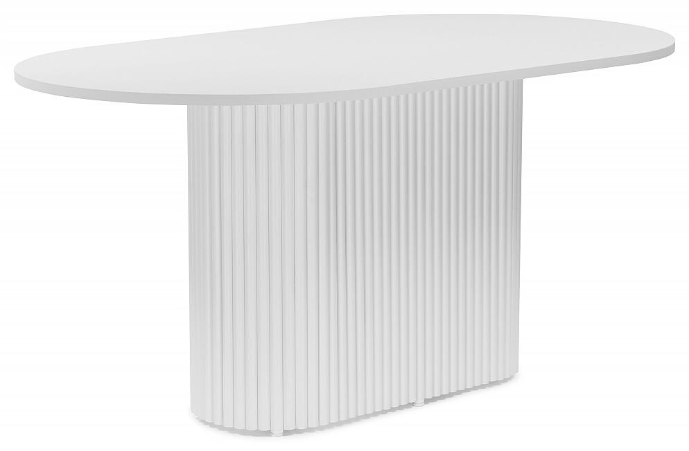 Стол деревянный Барон О 160 х 90 белая пленка шагрень / белые ноги