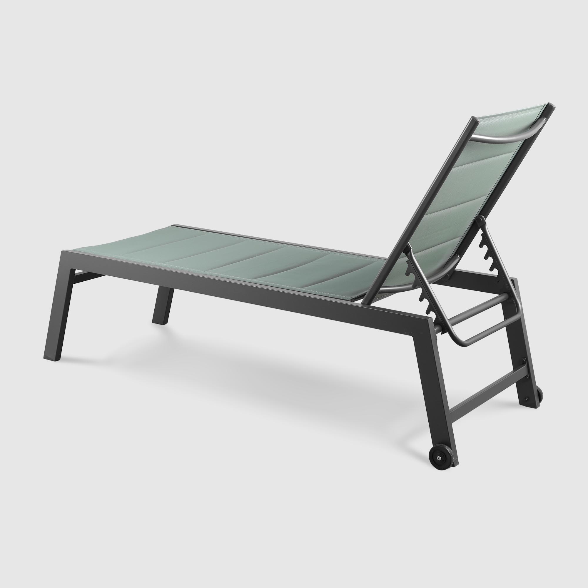 Шезлонг Bizzotto Hilde на колёсиках зелёный 198х64х43,5 см photo 4