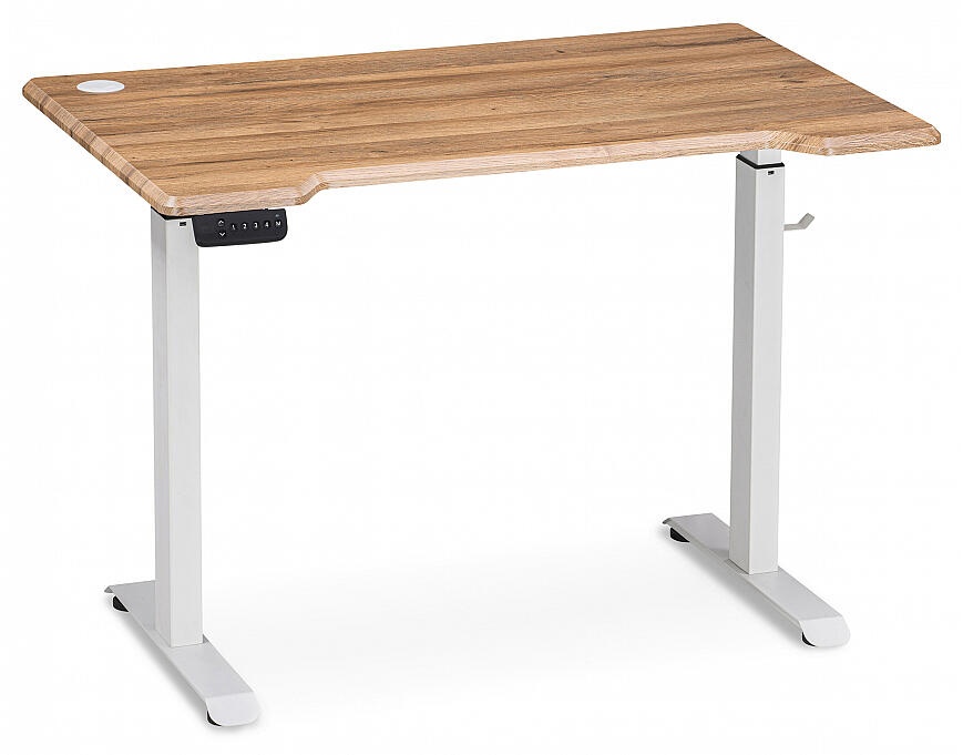 Компьютерный стол Маркос с механизмом подъема 120х75х76 белый / вотан дуб