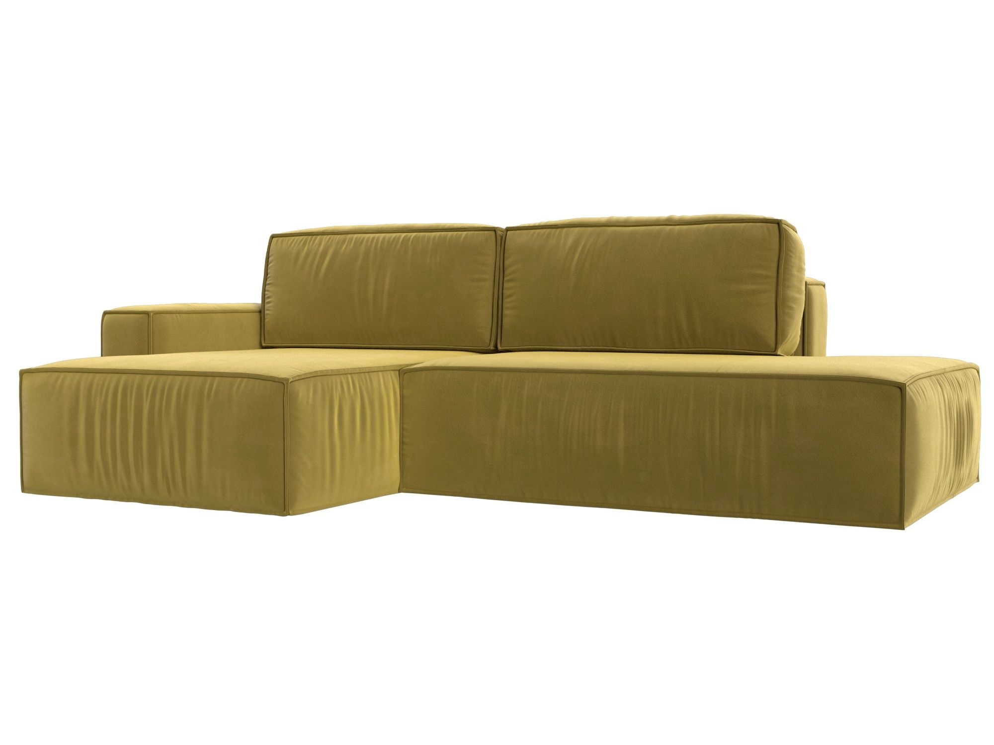 Угловой диван Прага модерн левый угол, велюр, коричневый