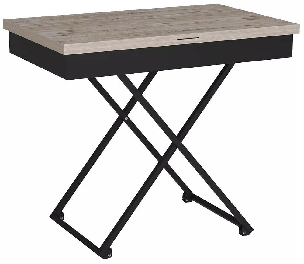 Стол универсальный трансформируемый Калифорния АНДРЭ Loft ЛДСП винтаж/черный