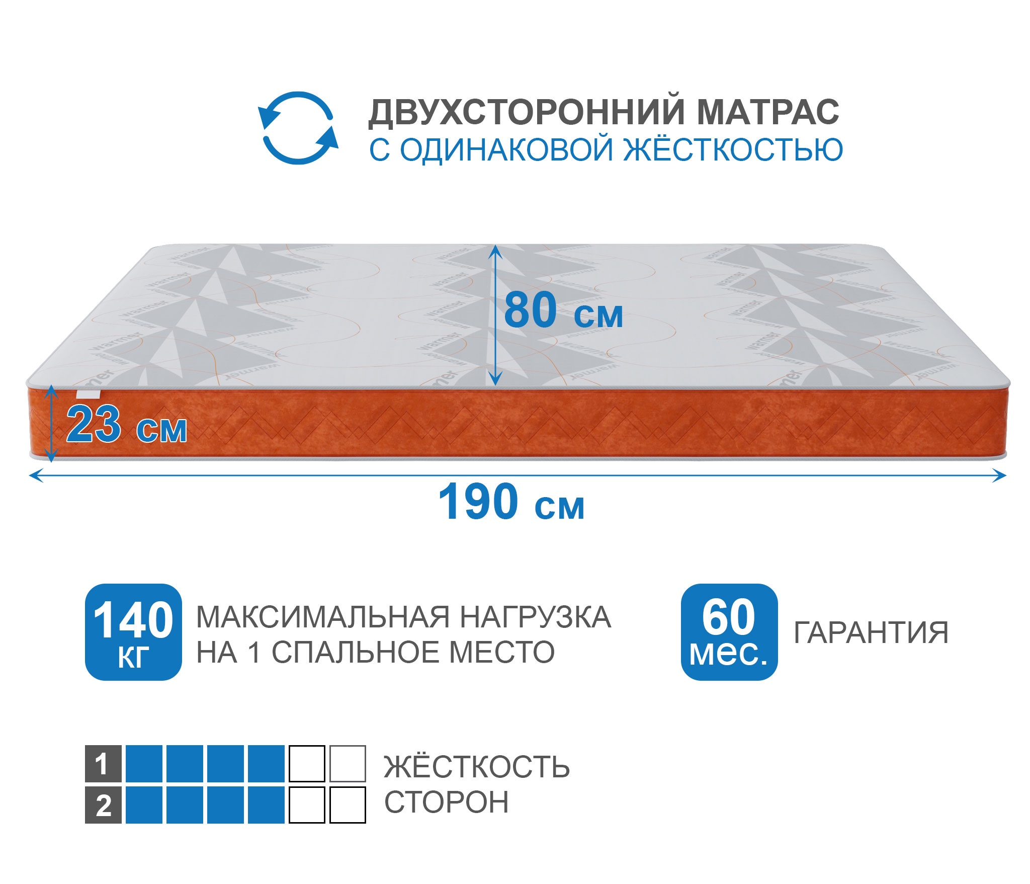 Матрас Сити-Мадрид в чехле Warmer 1600х1900 photo 3