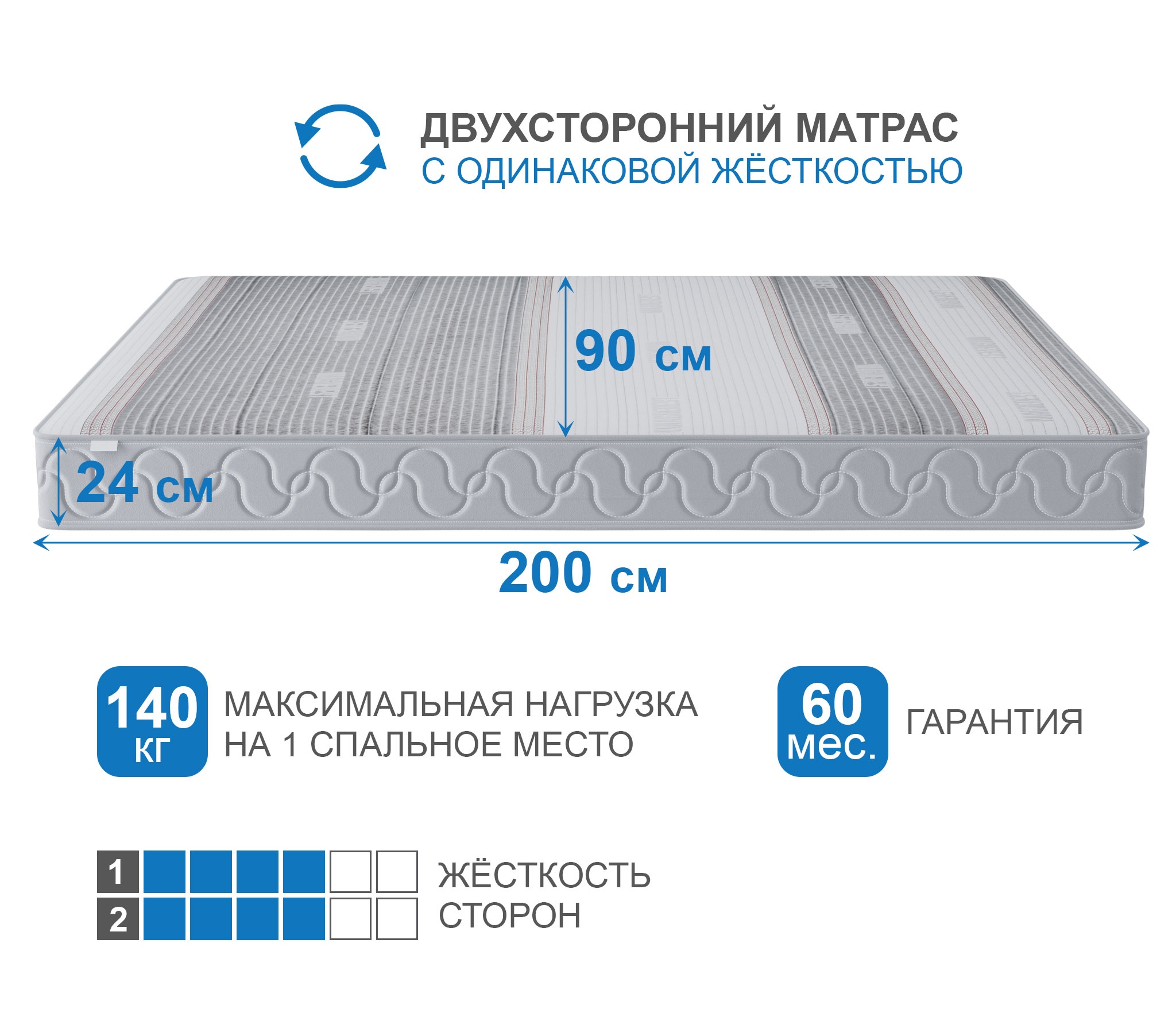 Матрас Премиум-Ориент в чехле Magnetic в скрутке 800х2000 photo 3