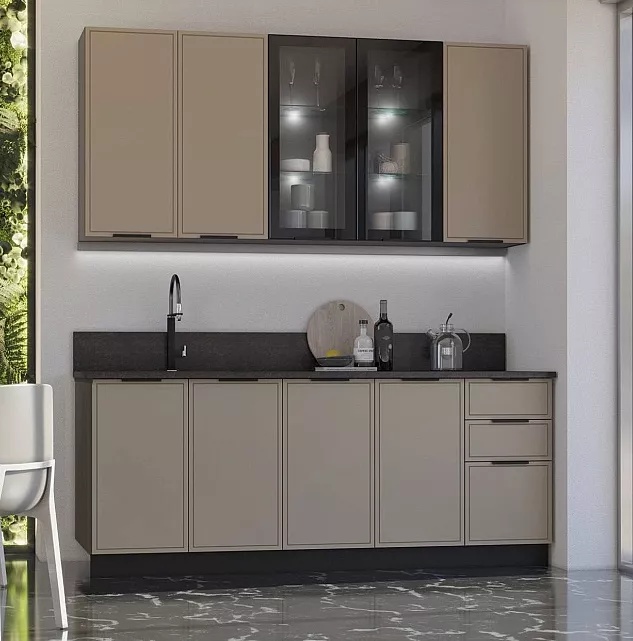 Кухня Николь 2 0 900 490 Графит Кастилло