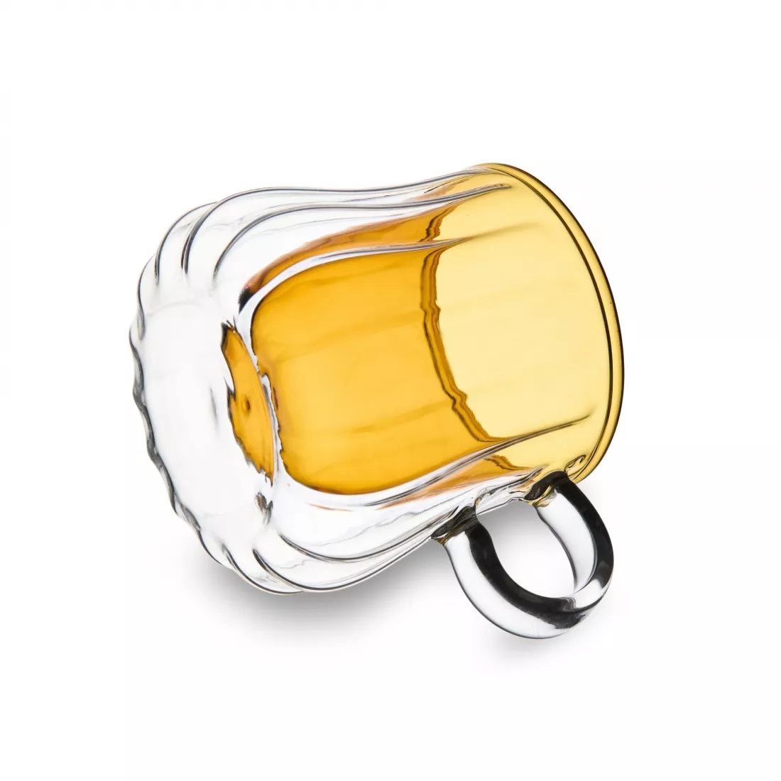 Чашка чайная с двойными стенками Decor de table Cafe de Paris 250 мл, стекло, желтая photo 3