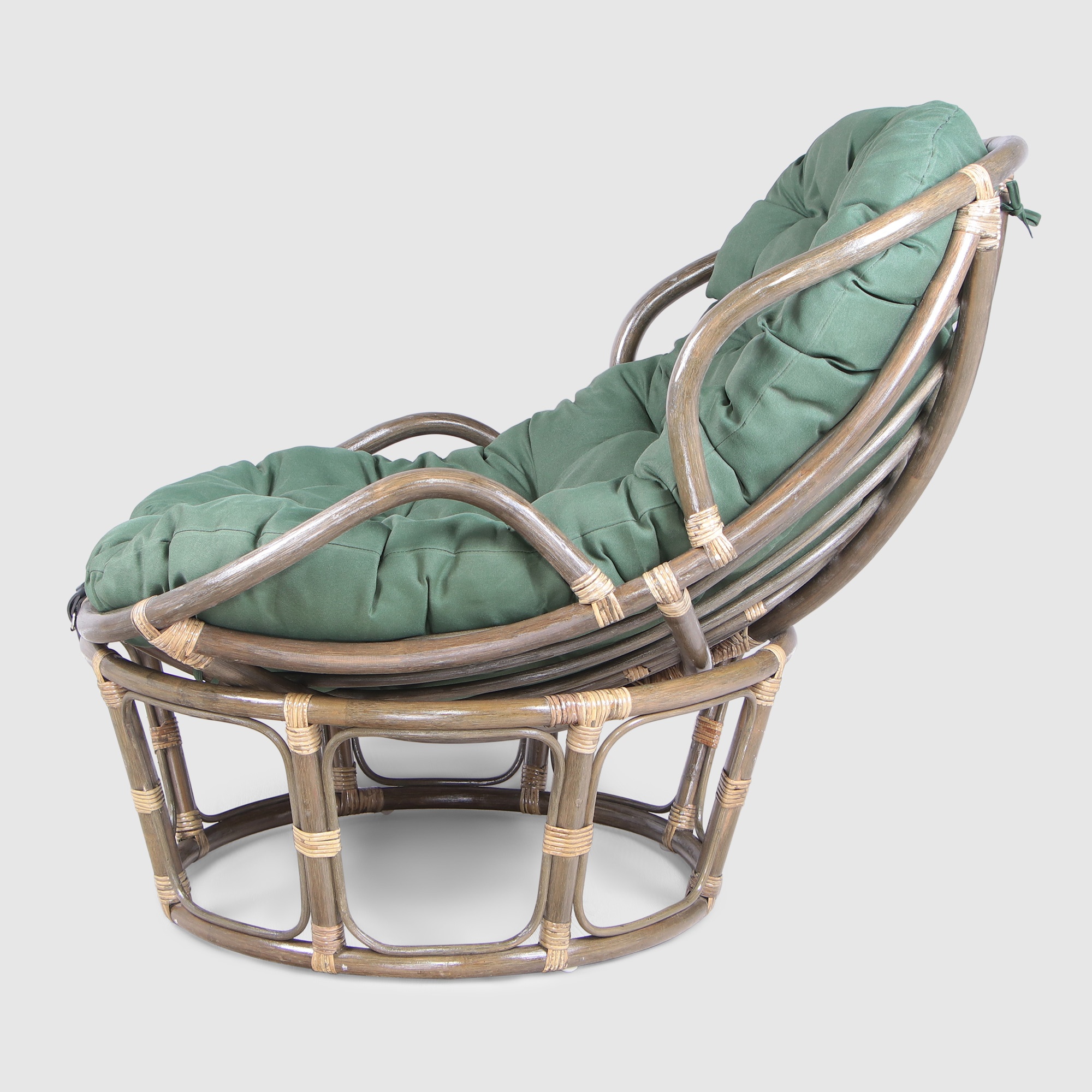 Кресло-папасан Rattan grand Olive green с подушкой photo 3