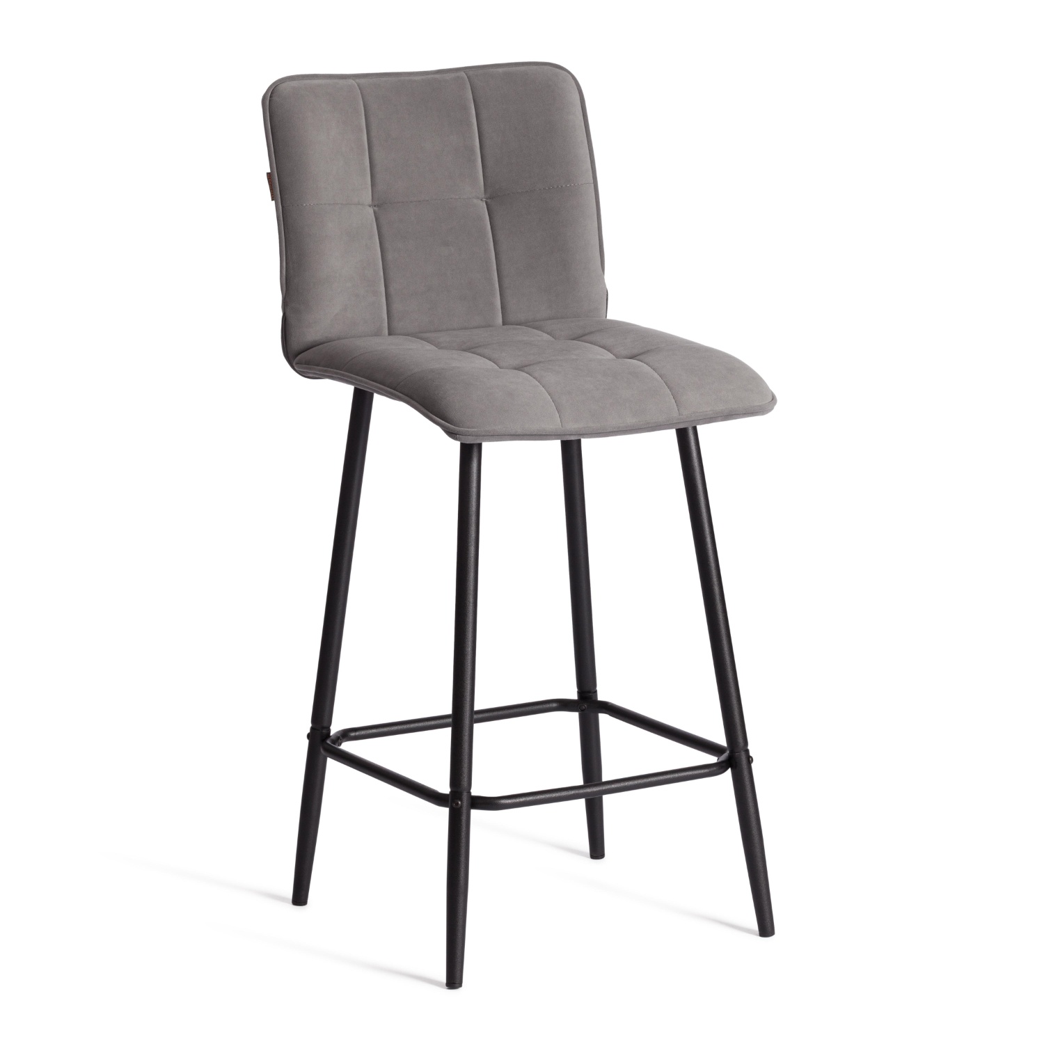 Полубарный стул TC Bari велюровый, серый, 42х55х99 см