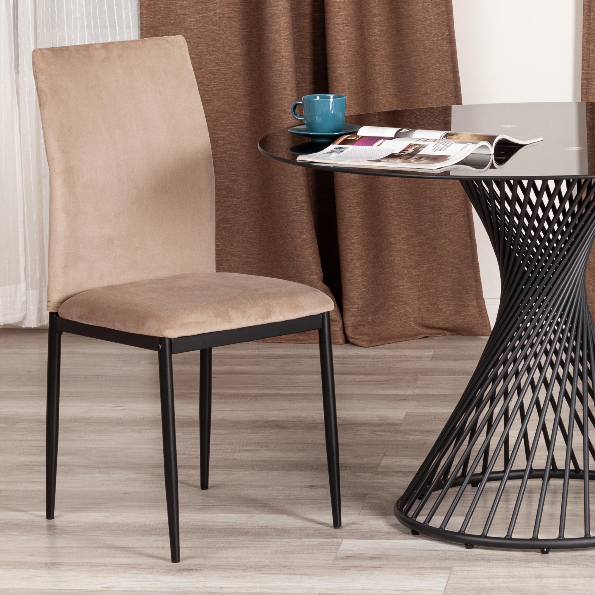 Стул ТС Capri бежевый вельвет 49,5х41х93,5 см photo 2