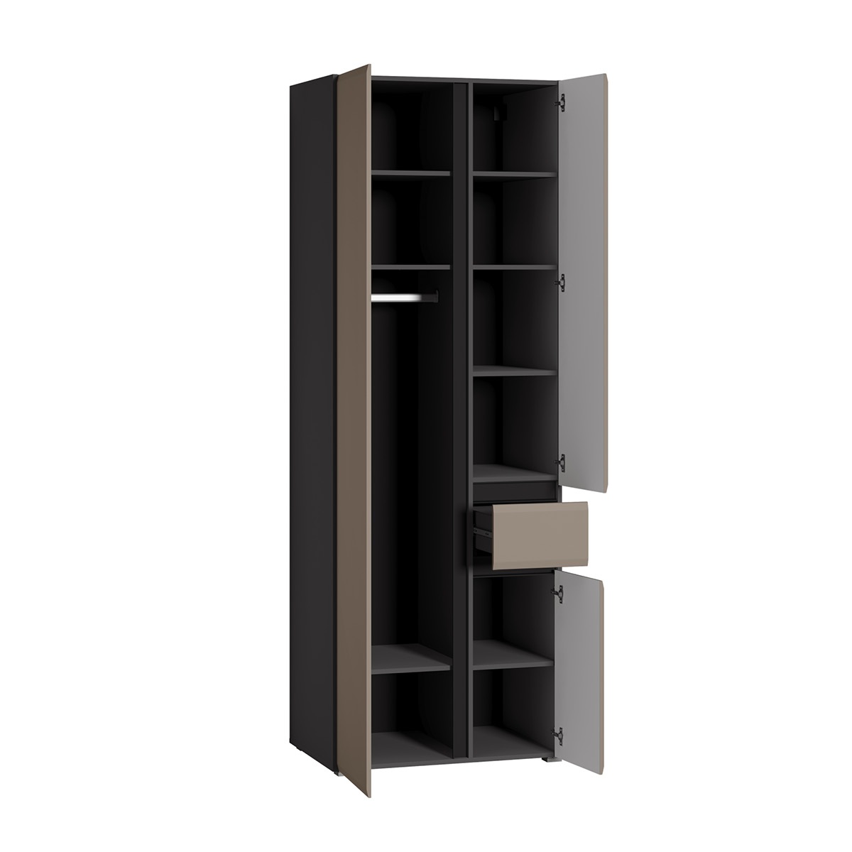 Шкаф комбинированный Сидней 13.18, антрацит, веллюто капучино photo 2