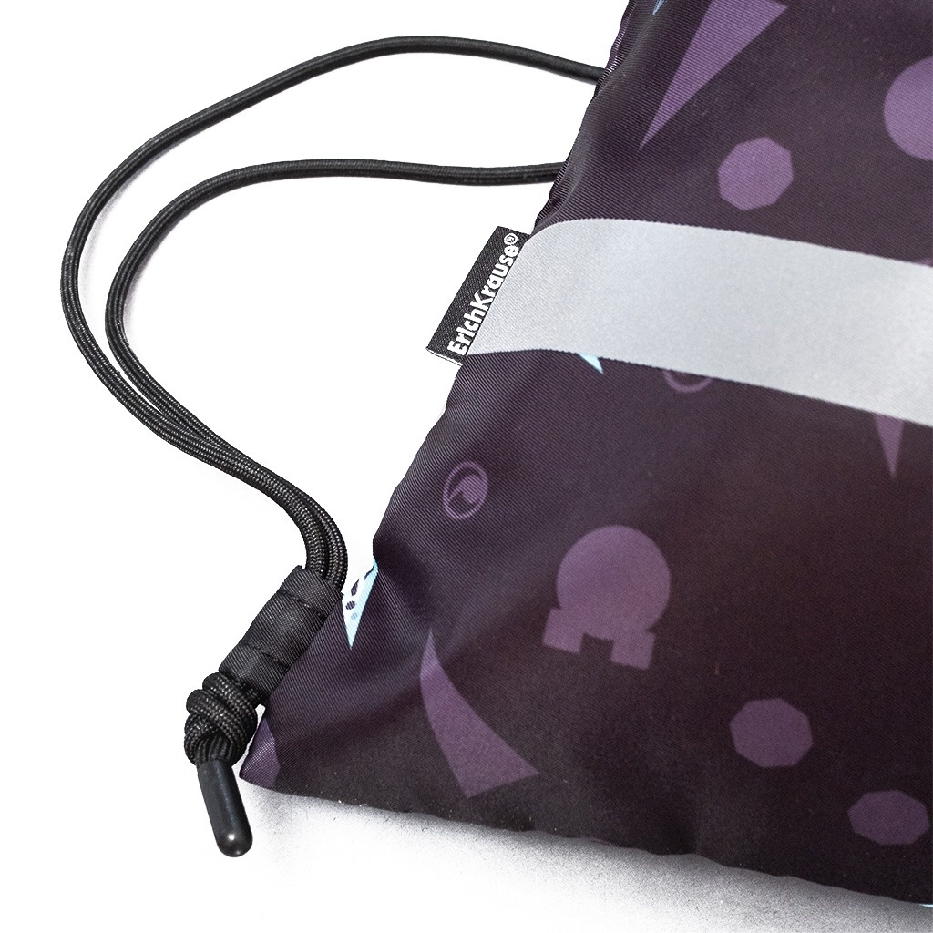 Мешок для обуви Erich Krause Black Style с карманом на молнии 500x410 мм photo 5