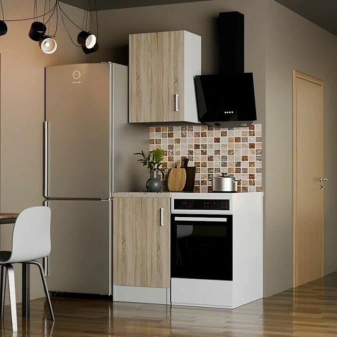 Кухонный гарнитур Уют 50 Дуб сонома/Дуб сонома/Белый