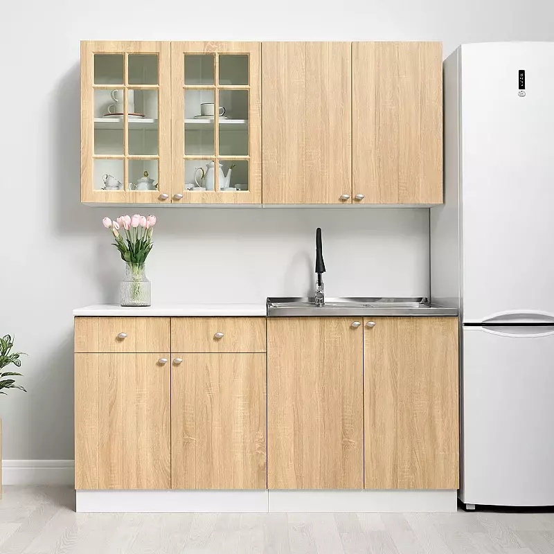 Кухня Техно-1 1,6м (490) (Дуб сонома, Белый (Антарес))