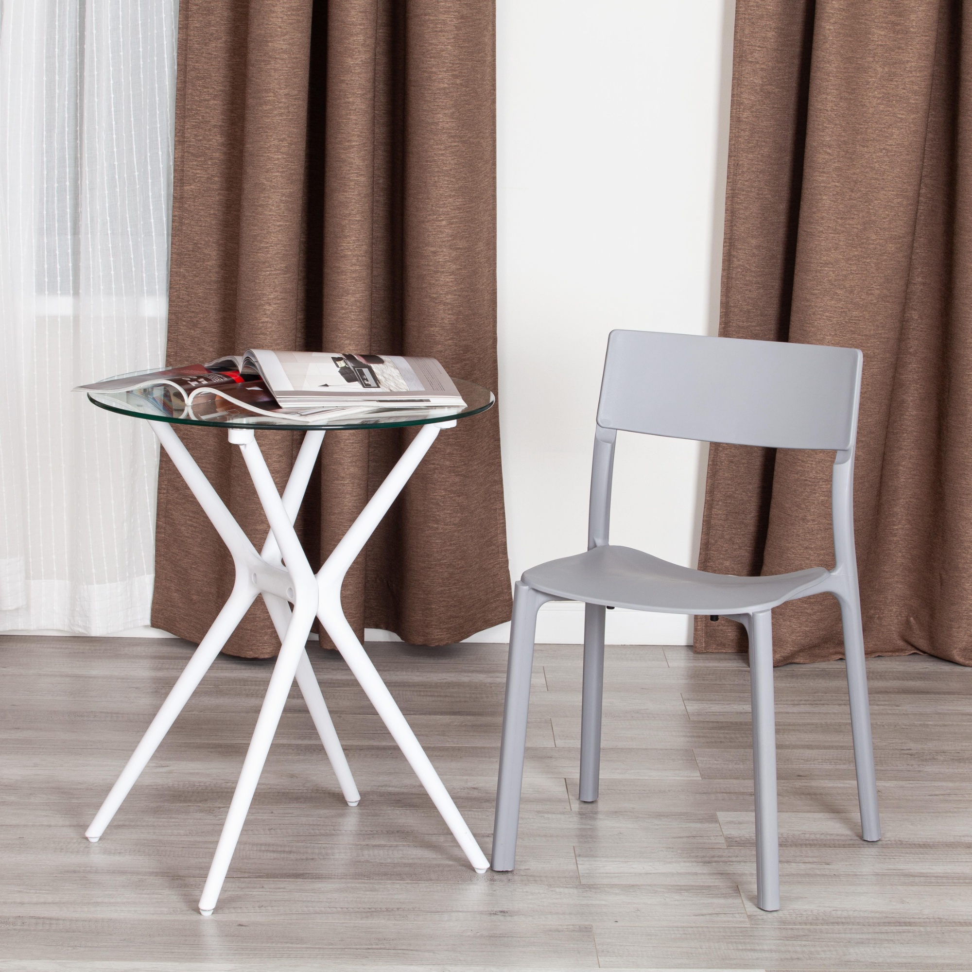 Стул ТС Lento Grey пластиковый серый 43х49х77 см photo 2