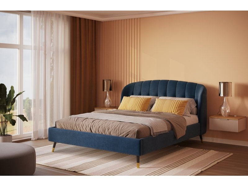 Кровать Льери 160 Velvet Blue photo 2