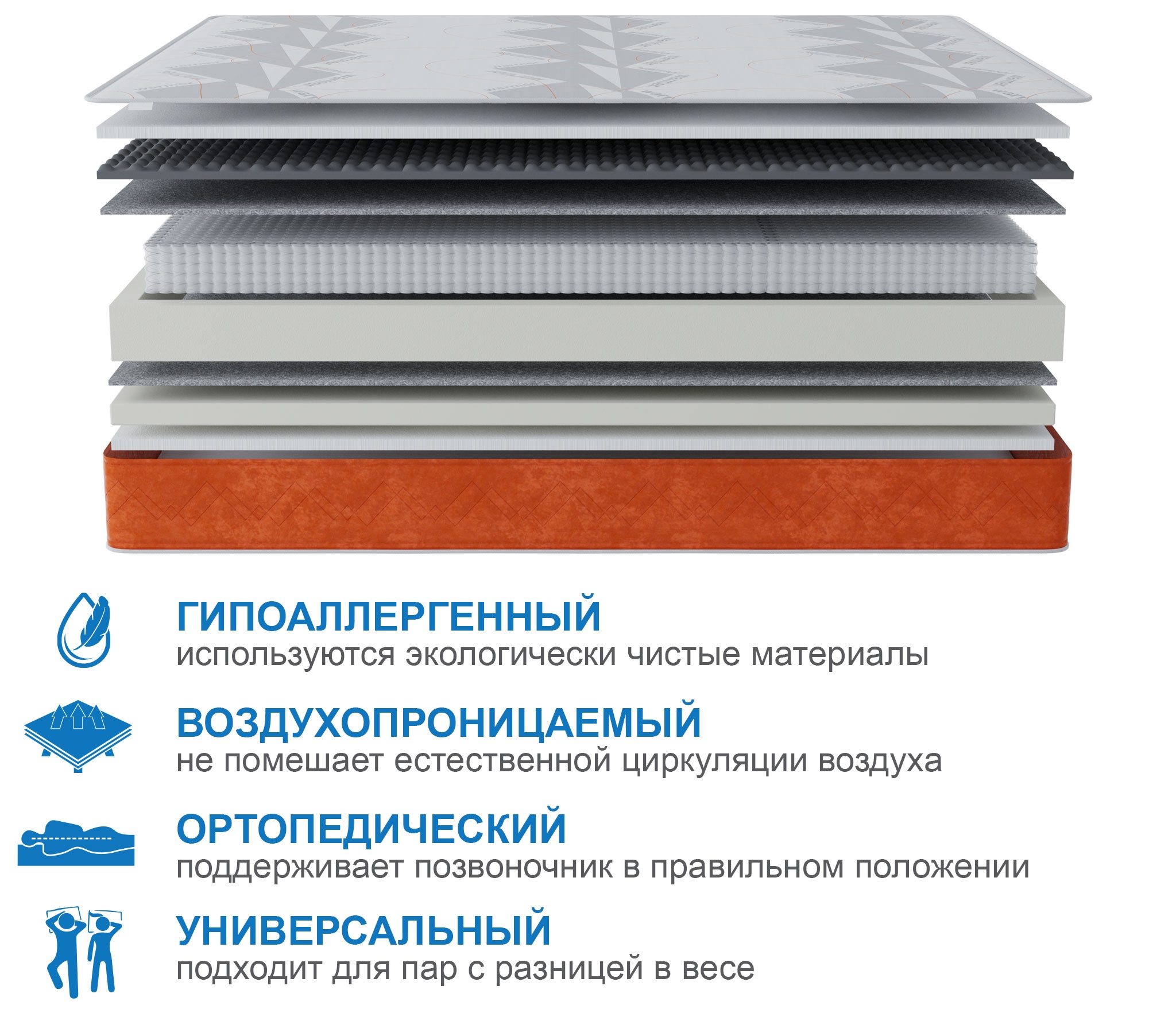 Матрас Корсика-Лайт в чехле Warmer 900х2000 photo 5