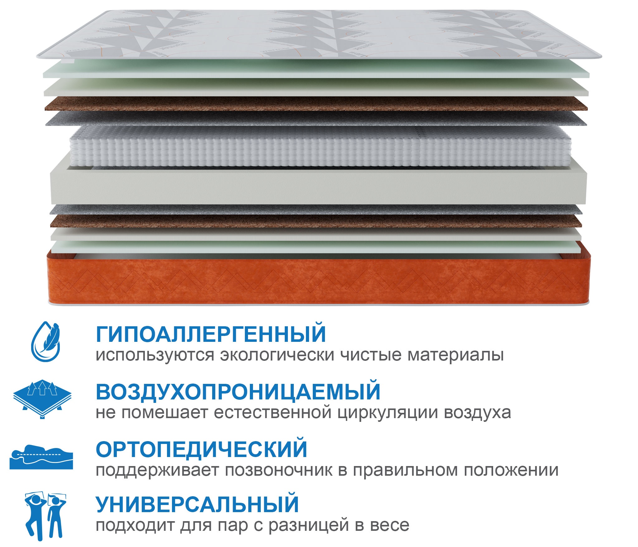 Матрас Слип-Соната в чехле Warmer 800х1900 photo 5