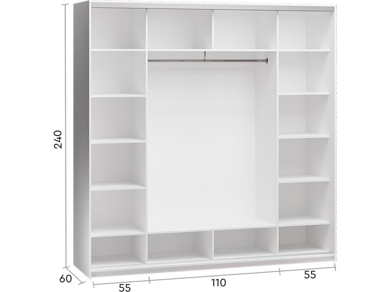 Шкаф-купе Байкал-4-220-220 Белый photo 4