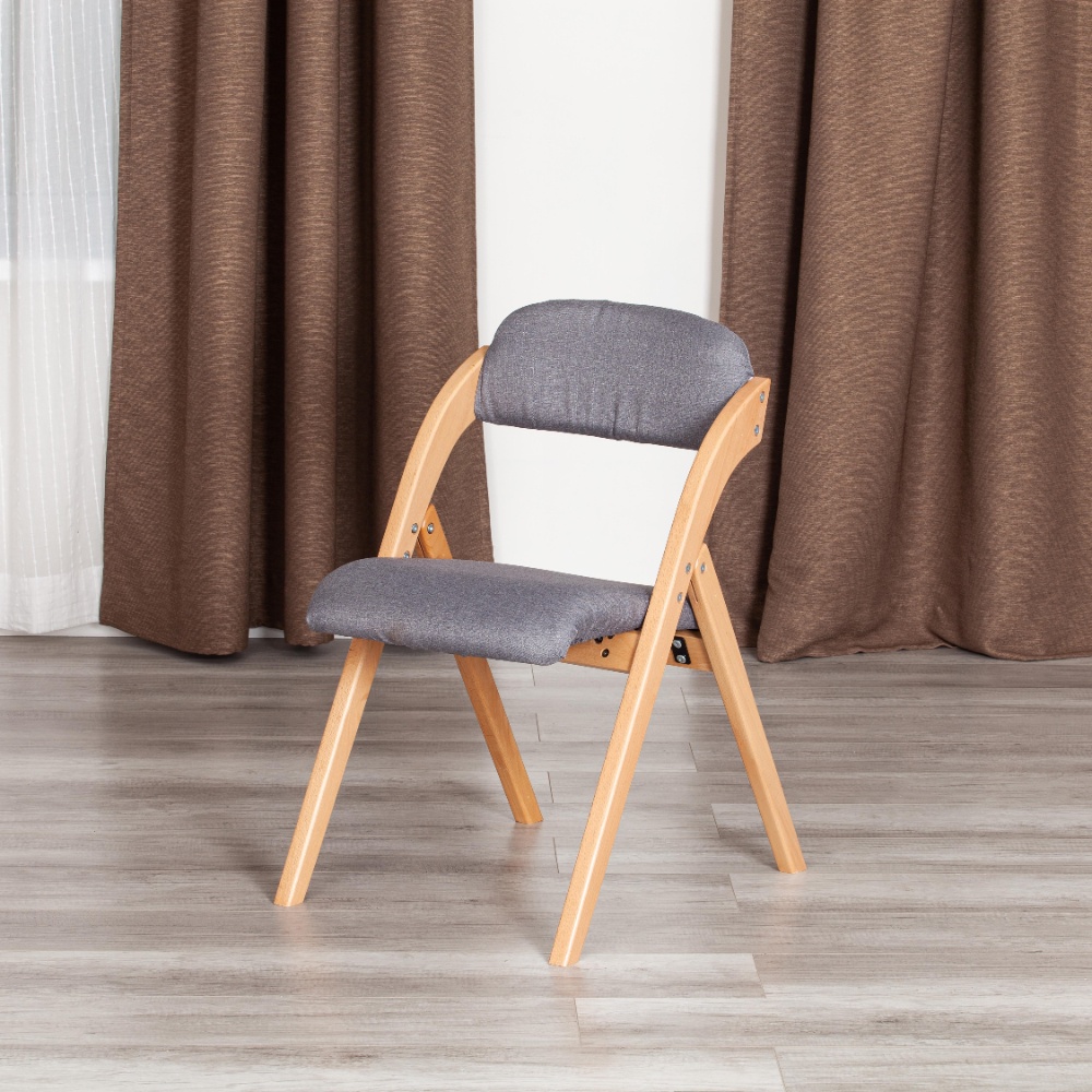 Стул ТС Frutto деревянный с хлопком серый 46,5х60х77 см photo 2