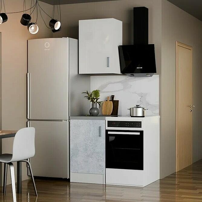 Кухонный гарнитур Уют 50 Белый/Бетон/Белый