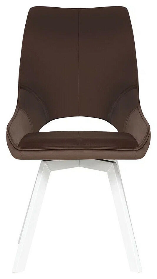 Стул Leset Галвес Повортный механизм Металл Белый/Велюр Шоколадный