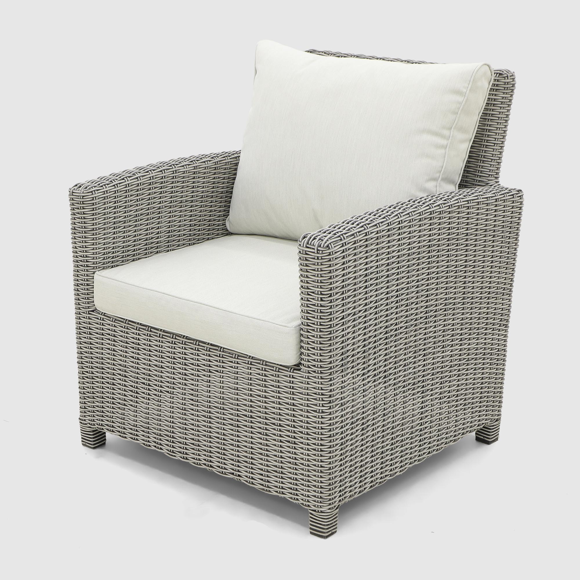 Комплект мебели Yuhang из искусственного ротанга светло-серый с бежевым 6 предметов photo 5