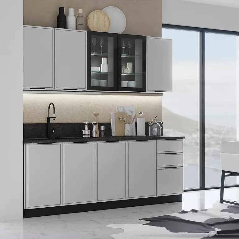 Кухня Николь 2 0 490 Компановка 1 Графит Кастилло