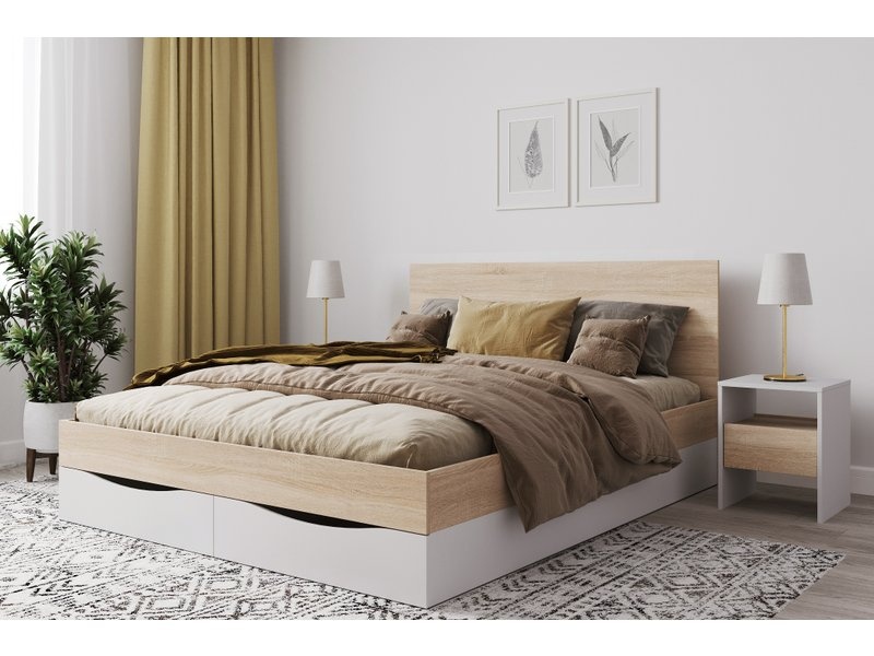 Кровать Томари 160 Дуб Сонома / Белый photo 2
