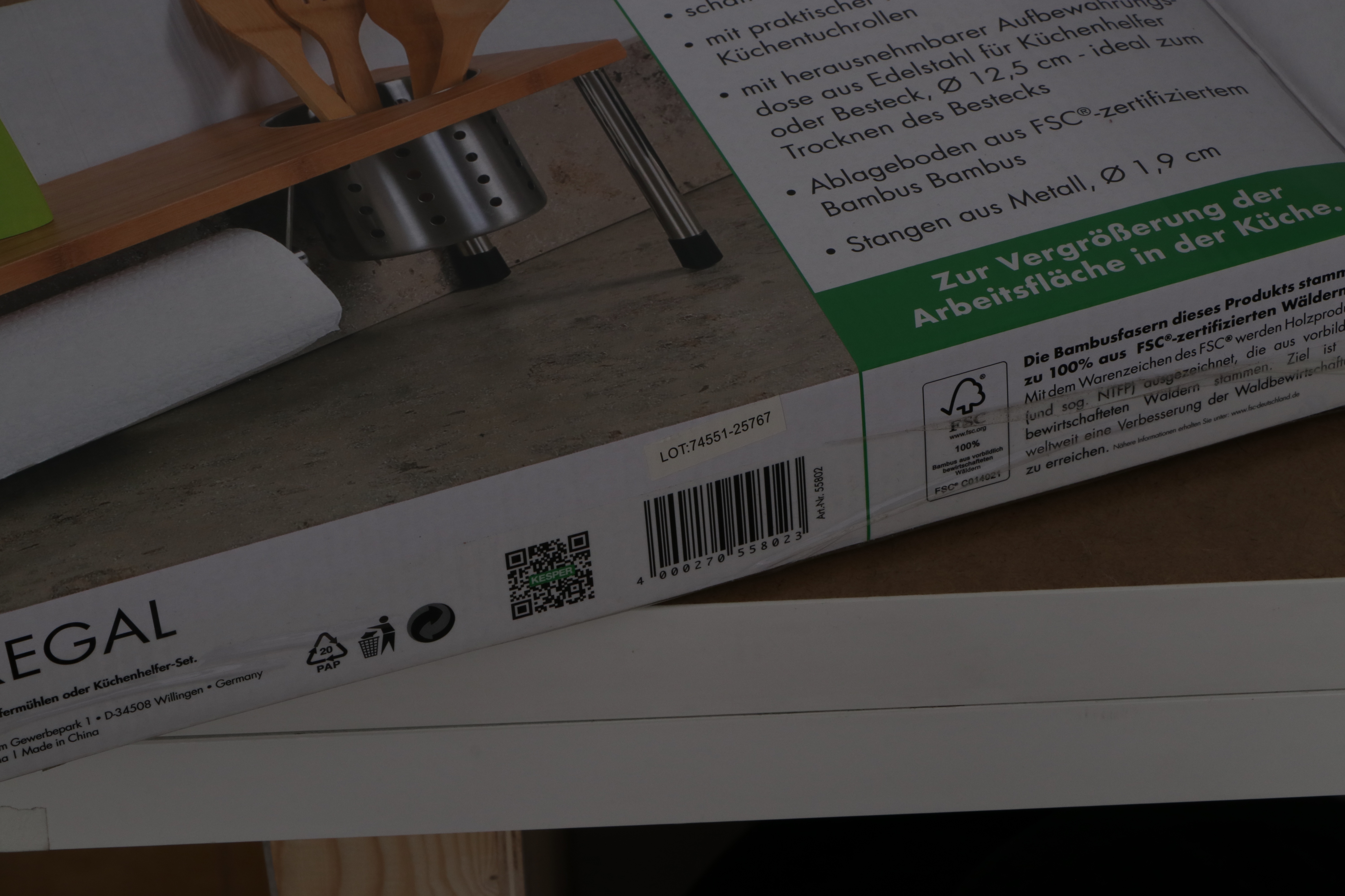 Полка кухонная для аксессуаров Kesper 50х21.5х20 см photo 5