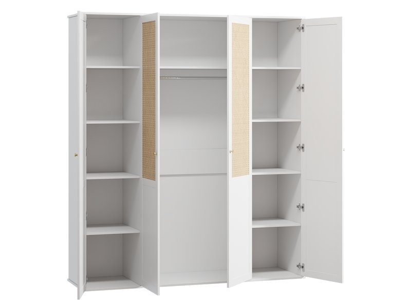 Распашной шкаф Алвис-4 White photo 3