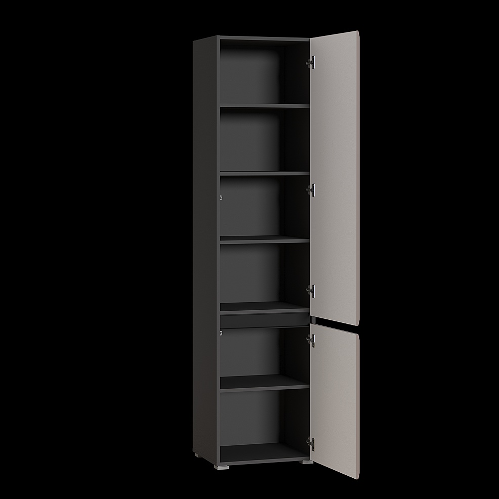 Шкаф Сидней 13.200, антрацит, веллюто капучино photo 2