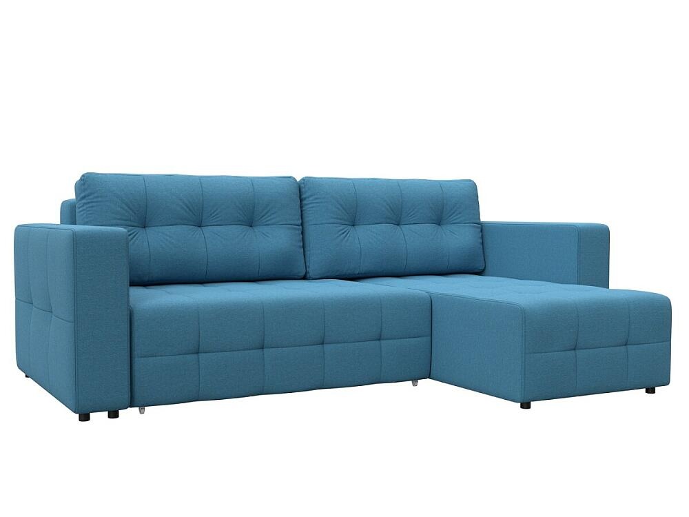 Диван угловой Лига-075 угол универсальный Рогожка Амур 10 голубой