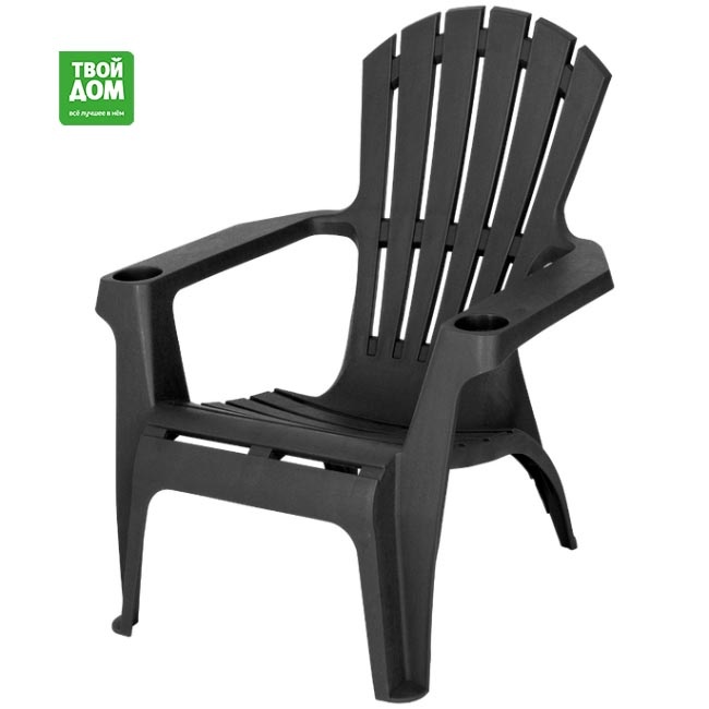 Кресло Элластик пласт Miami антрацитовое 74,5х73,5х88,8 см