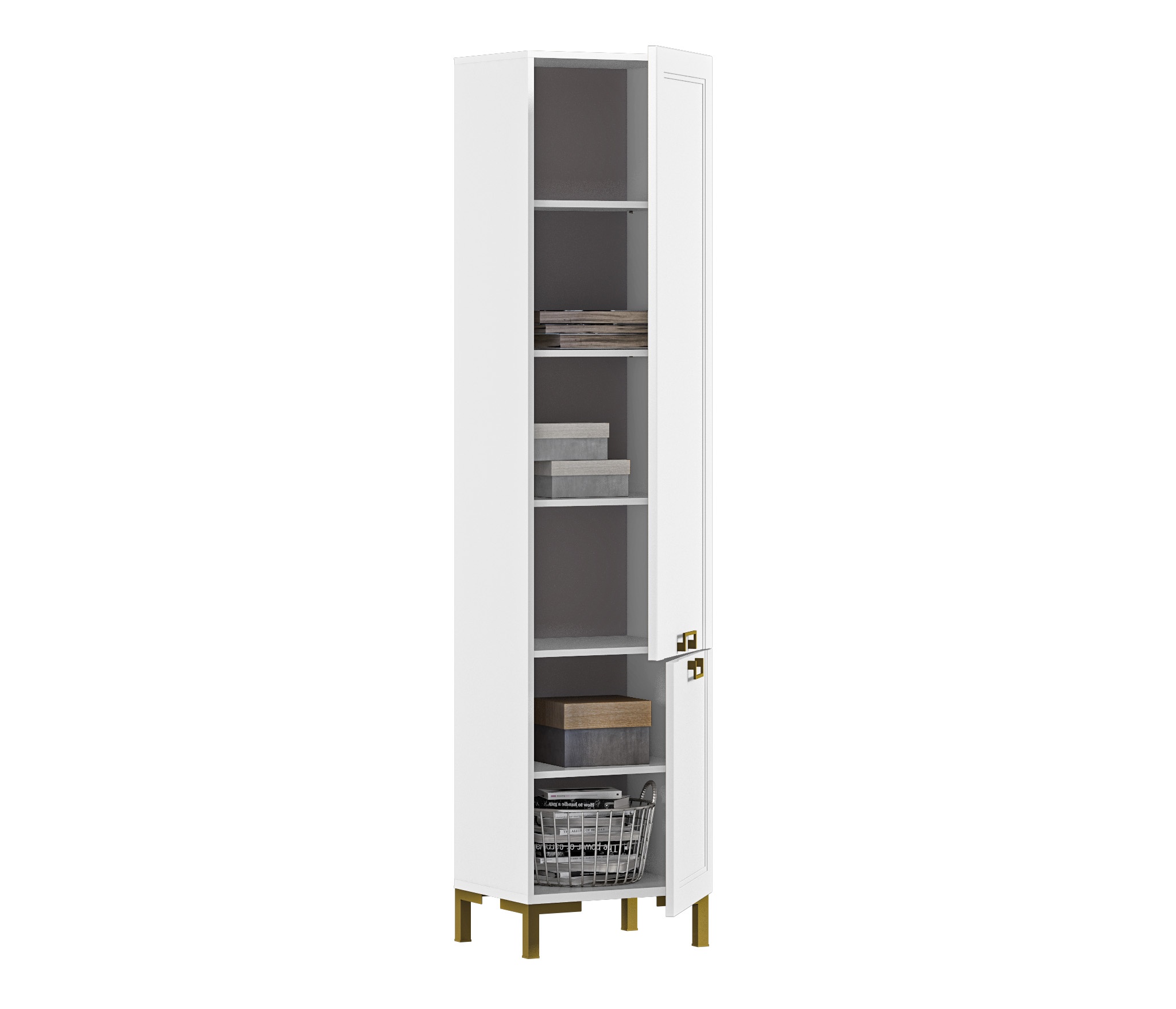 Шкаф-пенал Ассоль СБ-3430 Белый/МДФ Белый photo 2