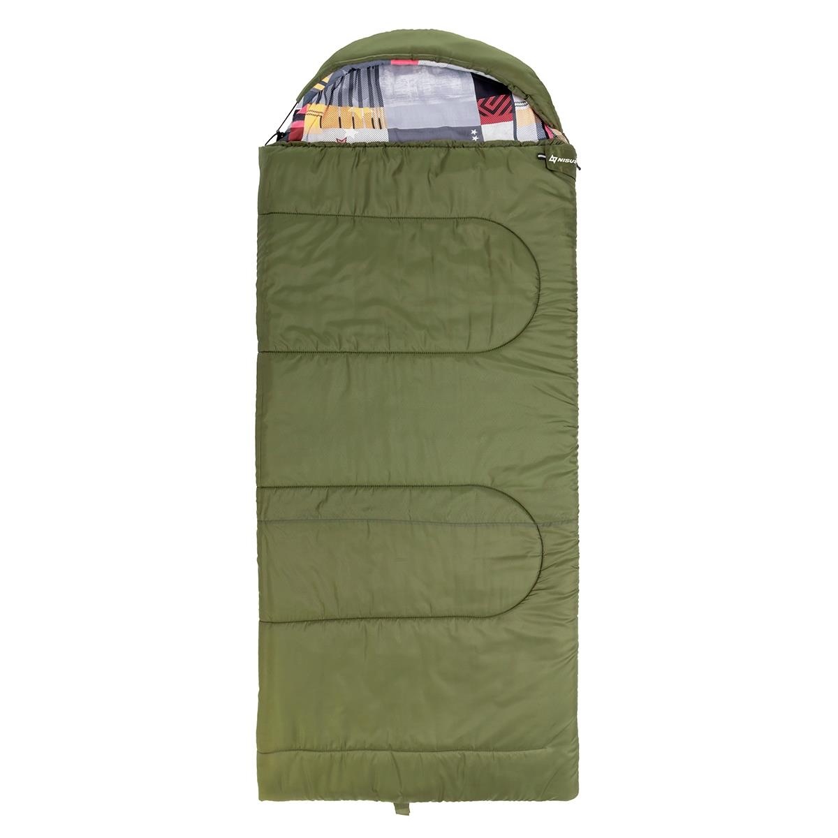 Спальный мешок Nisus TRAVEL Wide Plus 300 (220х106) Hollowfiber зелёный (N-SB-H300-220x106) photo 2