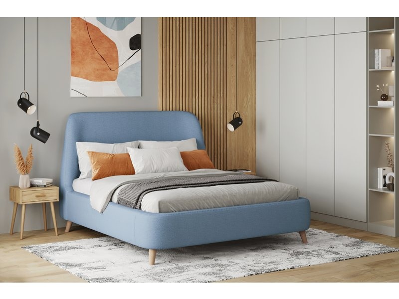 Кровать Молсон 140 Bucle Blue photo 2
