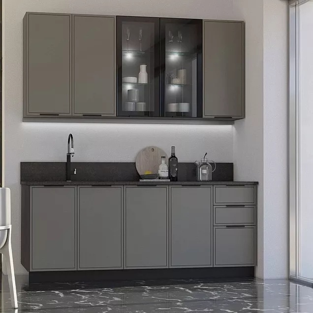 Кухня Николь 2 0 900 490 Графит Кастилло